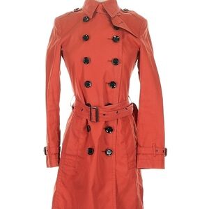 Burberry Red Double-Breasted Trench Coat--Vintage